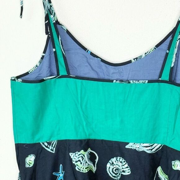 Modcloth Waving From The Waterfront Tie Shoulder Fit and Flare Cotton Dress - Wo - Picture 6 of 10